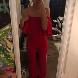 Flair Top Jumpsuit (red)